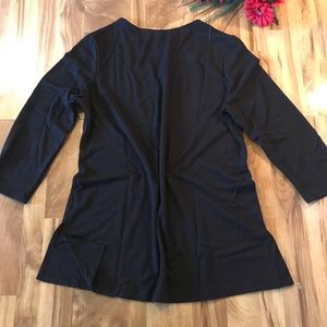 SLINKY BRAND 3/4 SLEEVE SOLID SCOOP NECK TUNIC